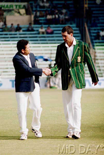 Sachin Tendulkar with former South Africa captain late Hansie Cronje