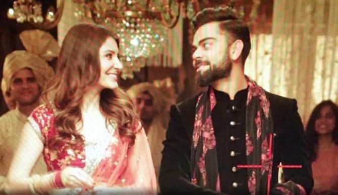 September 2017: A few beautiful pictures of Virat Kohli and Anushka Sharma from an ad shoot surfaced on the internet, and their fans went gaga over it. In the photos, the lovebirds were caught gazing into each other's eyes with much love. Dressed in traditional attires, both of them looked fabulous