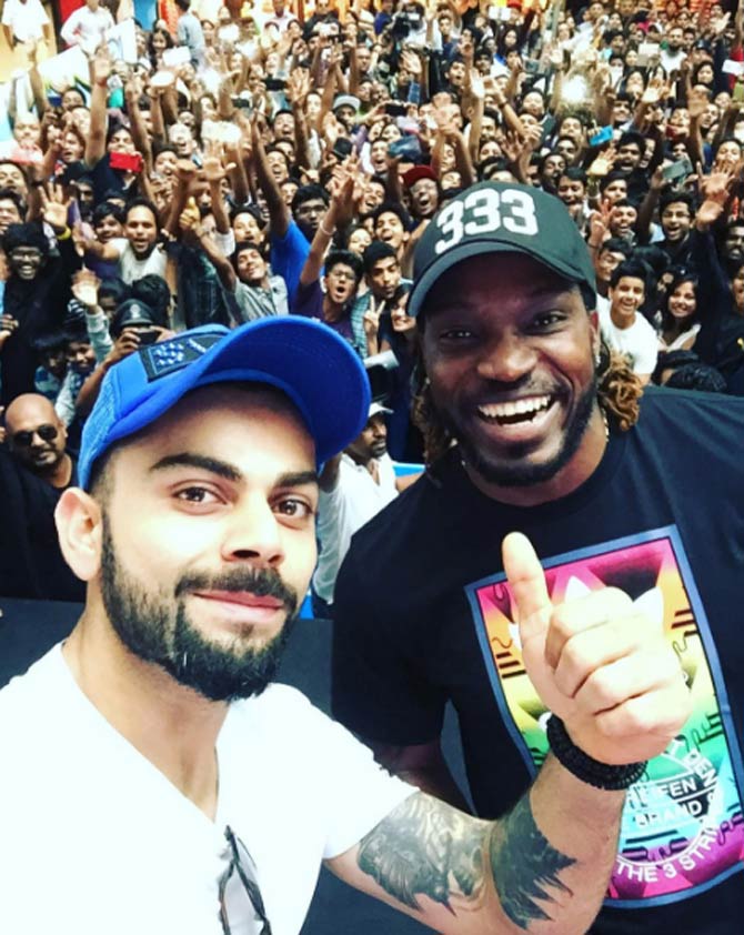 Virat Kohli and Chris Gayle became close friends during their time at the IPL franchise Royal Challengers Bangalore and things have stayed that way to this day
