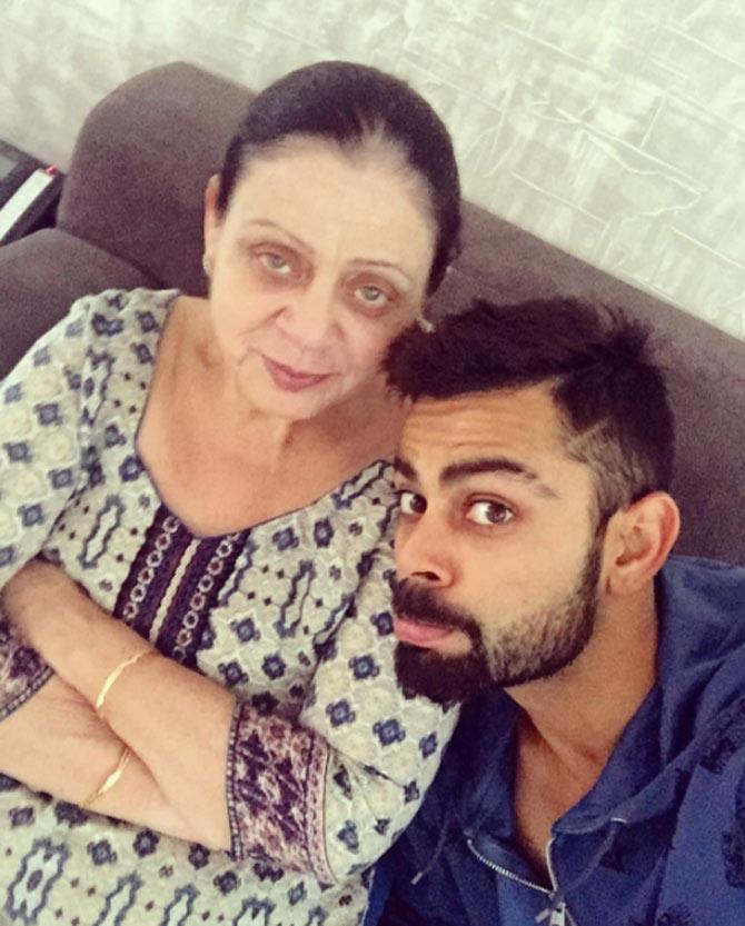 After leading the Indian team to victory at the 2008 ICC Under-19 Cricket World Cup held in Malaysia, Virat Kohli made his senior ODI debut in August 2008 against Sri Lanka. In the match, he opened with Gautam Gambhir and scored 12 runs off 22 balls. In picture: Virat's selfie with his mother Saroj Kohli