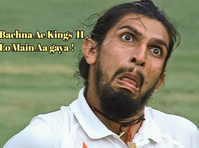 Virender Sehwag: 'Welcoming the Hairy  , Slightly distorted Burj Khalifa @ImIshant to the @lionsdenkxip family. Plz Welcome him by making such a face wherever u r'
