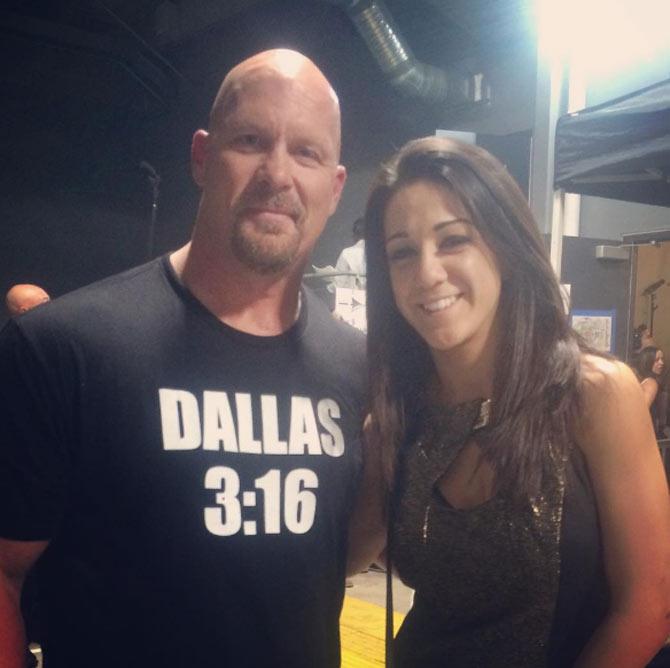 In picture: Bayley with WWE legend Stone Cold Steve Austin