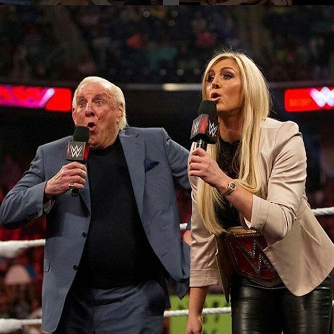 Charlotte Flair has often stated that her dad Ric Flair is her greatest inspiration. She also has her entrance music that is similar to his, plus his catchphrase 'Wooo' Charlotte Flair: #tbt spending the day talking about my childhood, growing pains, career & journey to the #WWE in New York!