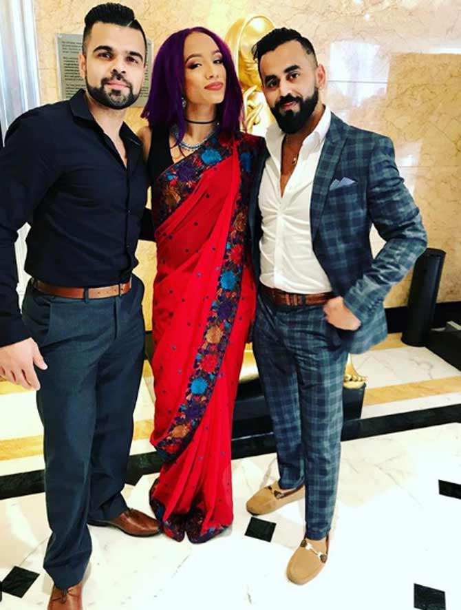In picture: Banks with the Singh Brothers in India