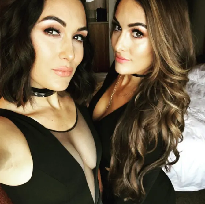 In picture: Nikki Bella (r) and Brie Bella in an all-black avatar.