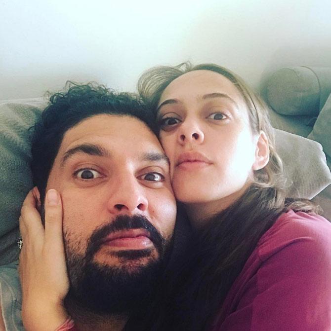 On 14 February a few years ago, Yuvraj Singh shared this crazy selfie and wrote, 'When your bae is clingy! Happy Valentine's Day everyone love your partner and make a it a special day for them @hazelkeechofficial