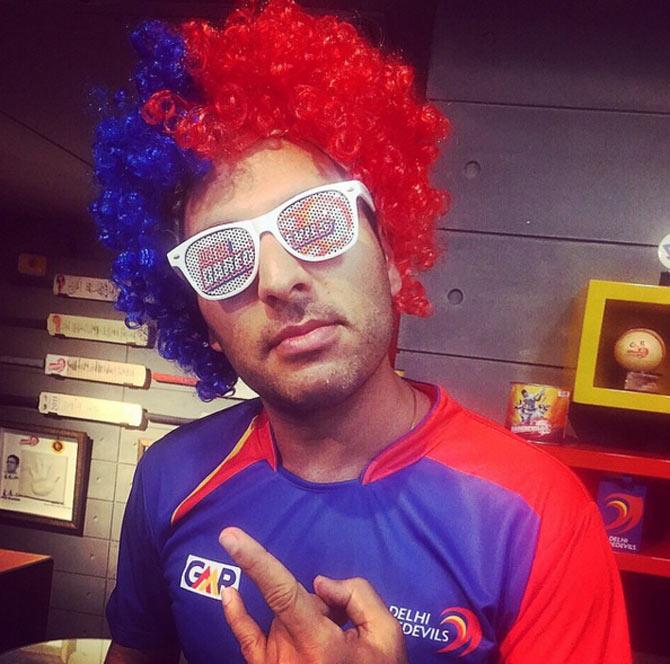 Yuvraj Singh is known to be one of cricket's liveliest characters. Here is seen sporting a whacky wig