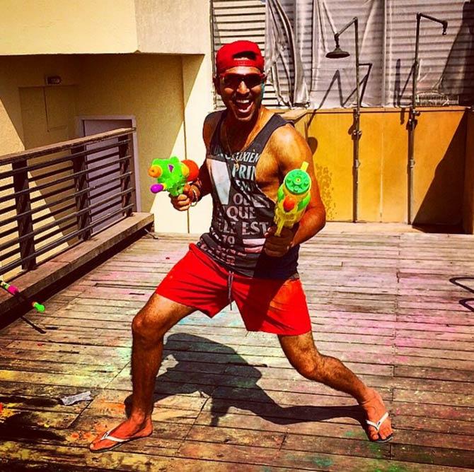 Yuvraj Singh all geared up for Holi! Yuvraj Singh's thirst for life and his fighting nature is admired by cricketers and fans