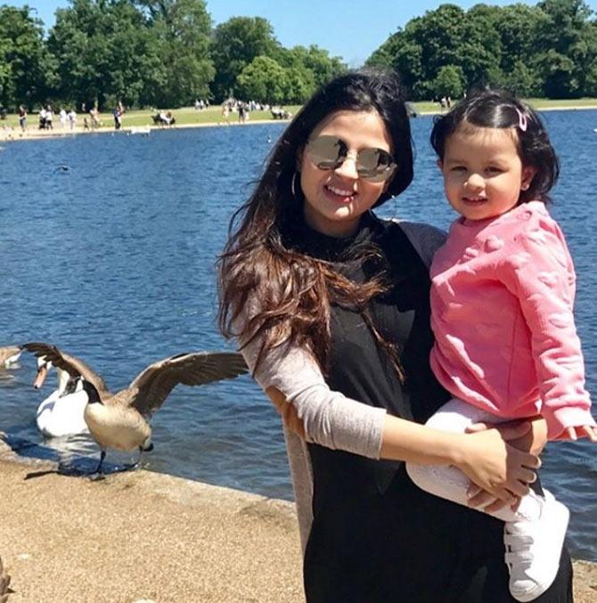 In picture: Sakshi Dhoni with daughter Ziva during one of their holidays