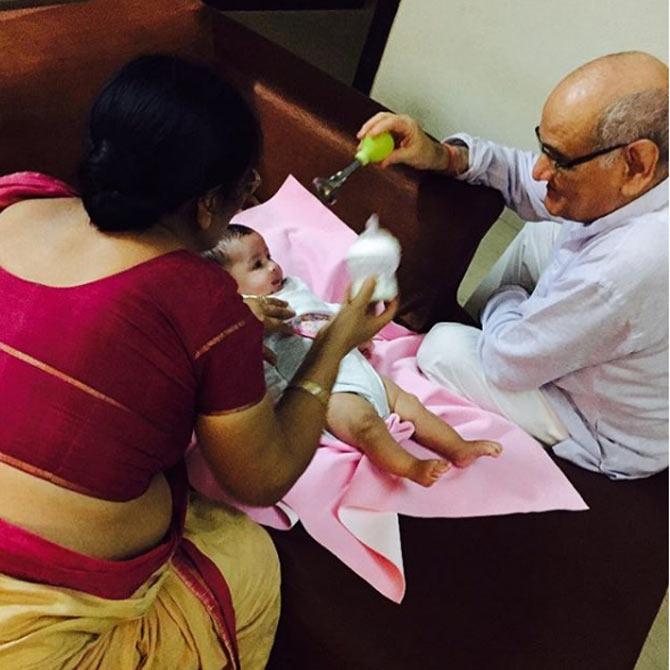 When it comes to her grandparents, Ziva Dhoni is truly the centre of attention