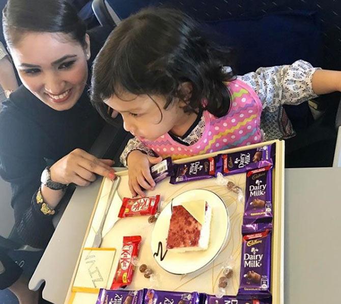 In picture: Sakshi Dhoni and Ziva on their way to Gangodara